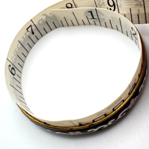 Cloisonne Enamel Brass Blue Red Green Black Vtg Set of 3 Bangle Bracelet  7.5 - Picture 14 of 16